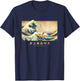 Surfing Samoyed Kanagawa Wave Japanese Dog Funny T-Shirt - T-Shirt | Navy