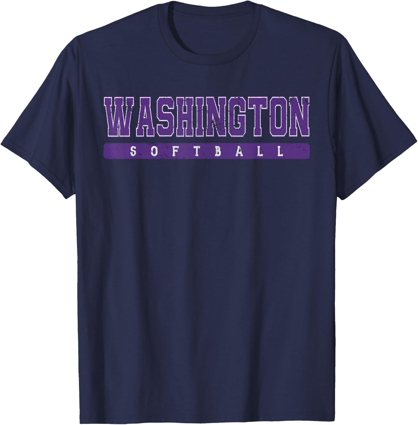 Washington Softball Purple Vintage Text. T-Shirt - T-Shirt | Navy
