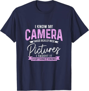 Funny Photographer Vintage Camera Funny Photography T-Shirt - T-Shirt | Navy