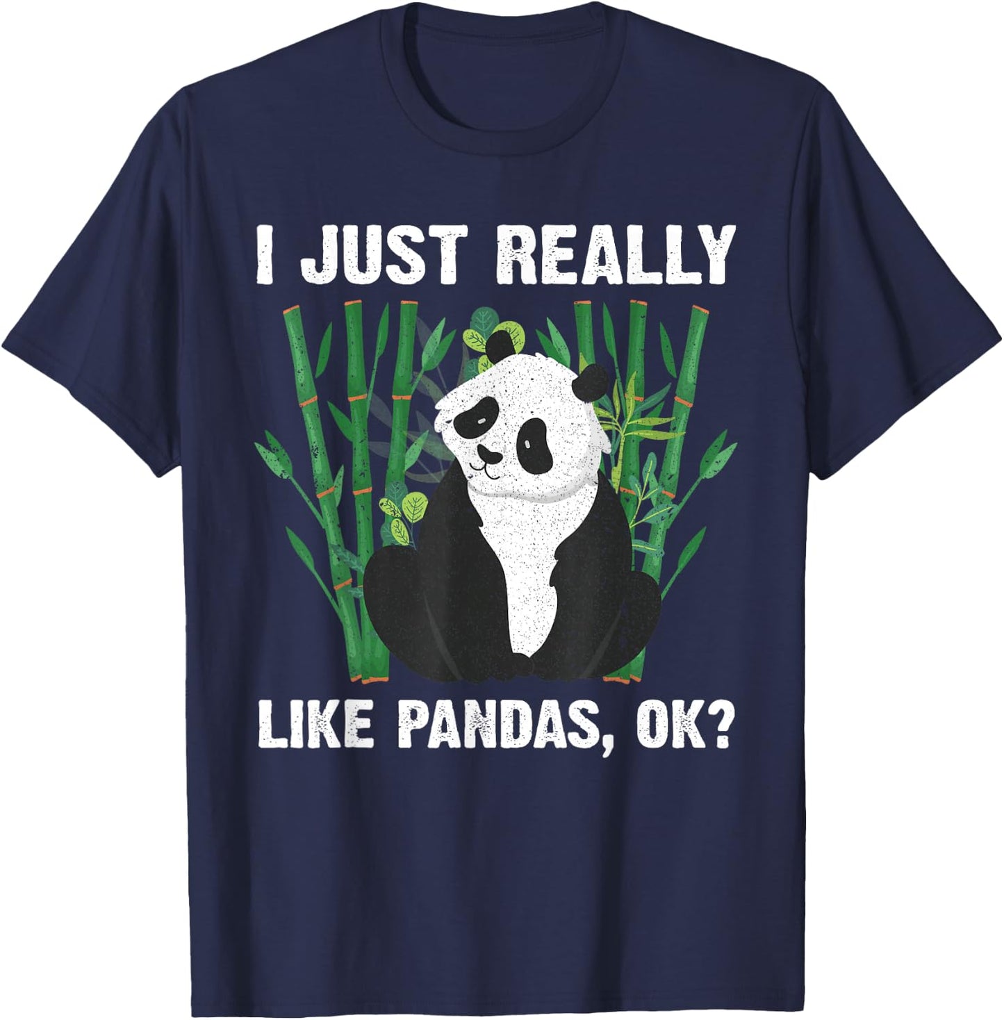 Funny Panda Design Women Boys Girls Panda Bear Lover T-Shirt - T-Shirt | Navy