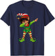 Cute African American Dabbing Elf Black Elf Christmas Party T-Shirt - T-Shirt | Navy