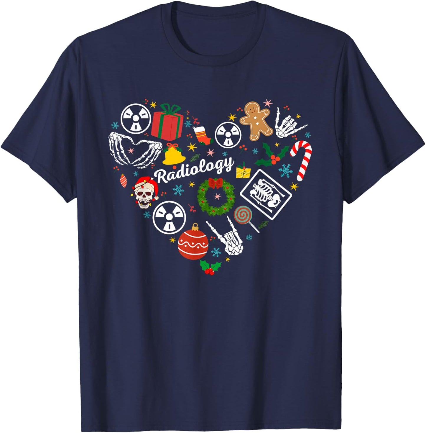 Radiology Christmas Xray Radiologist Christmas Radiologic T-Shirt - T-Shirt | Navy