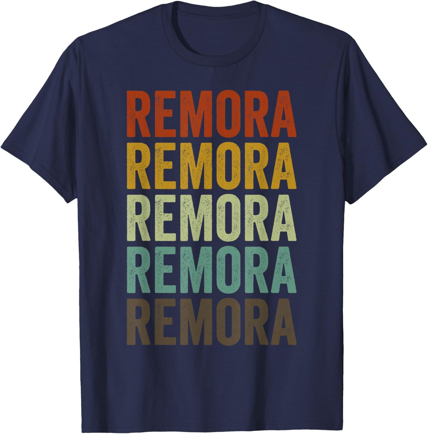 Remora Fish Retro T-Shirt - T-Shirt | Navy