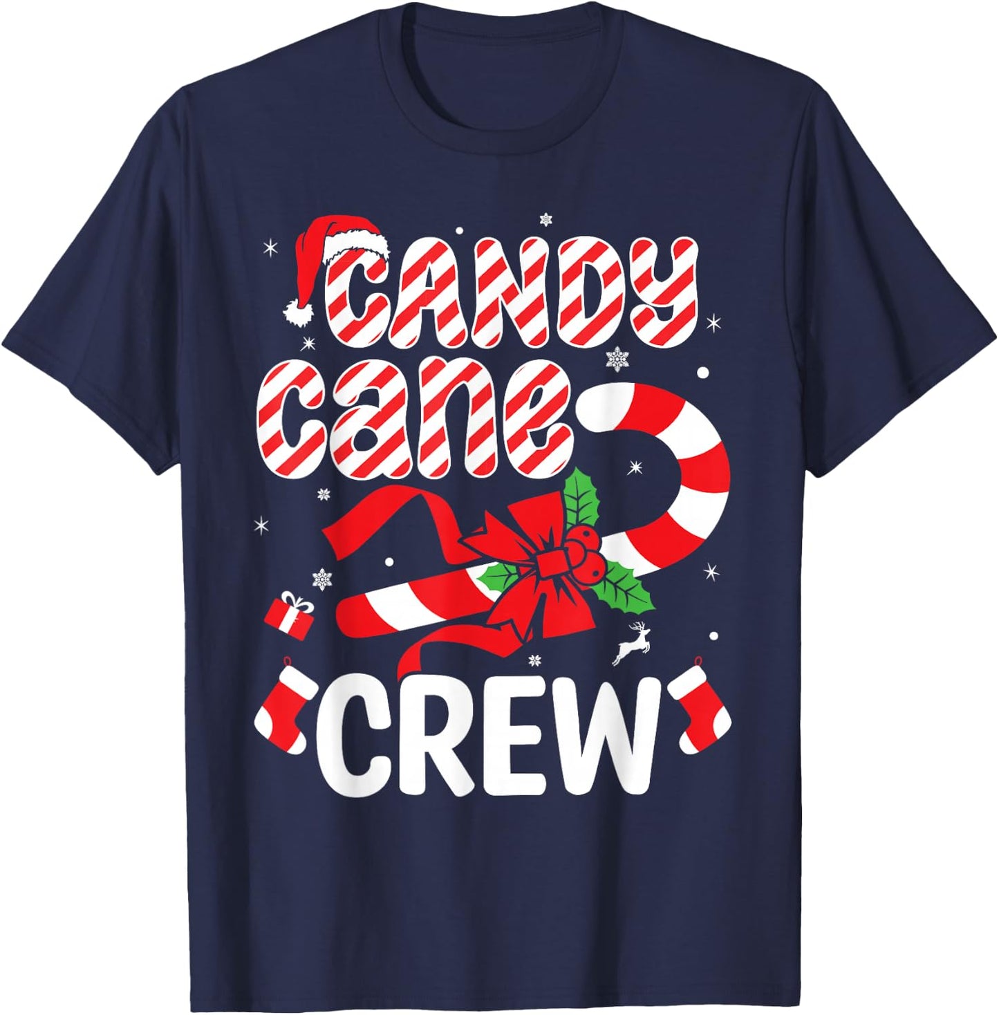 Candy Cane Crew - Funny Christmas Holiday Men Women T-Shirt - T-Shirt | Navy