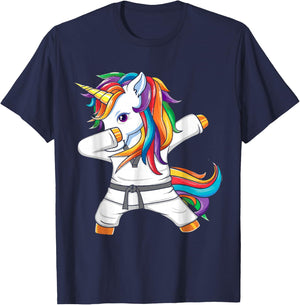 Funny Dabbing Unicorn Brazilian Jiu-Jitsu BJJ Kids Jew Jitsu T-Shirt - T-Shirt | Navy