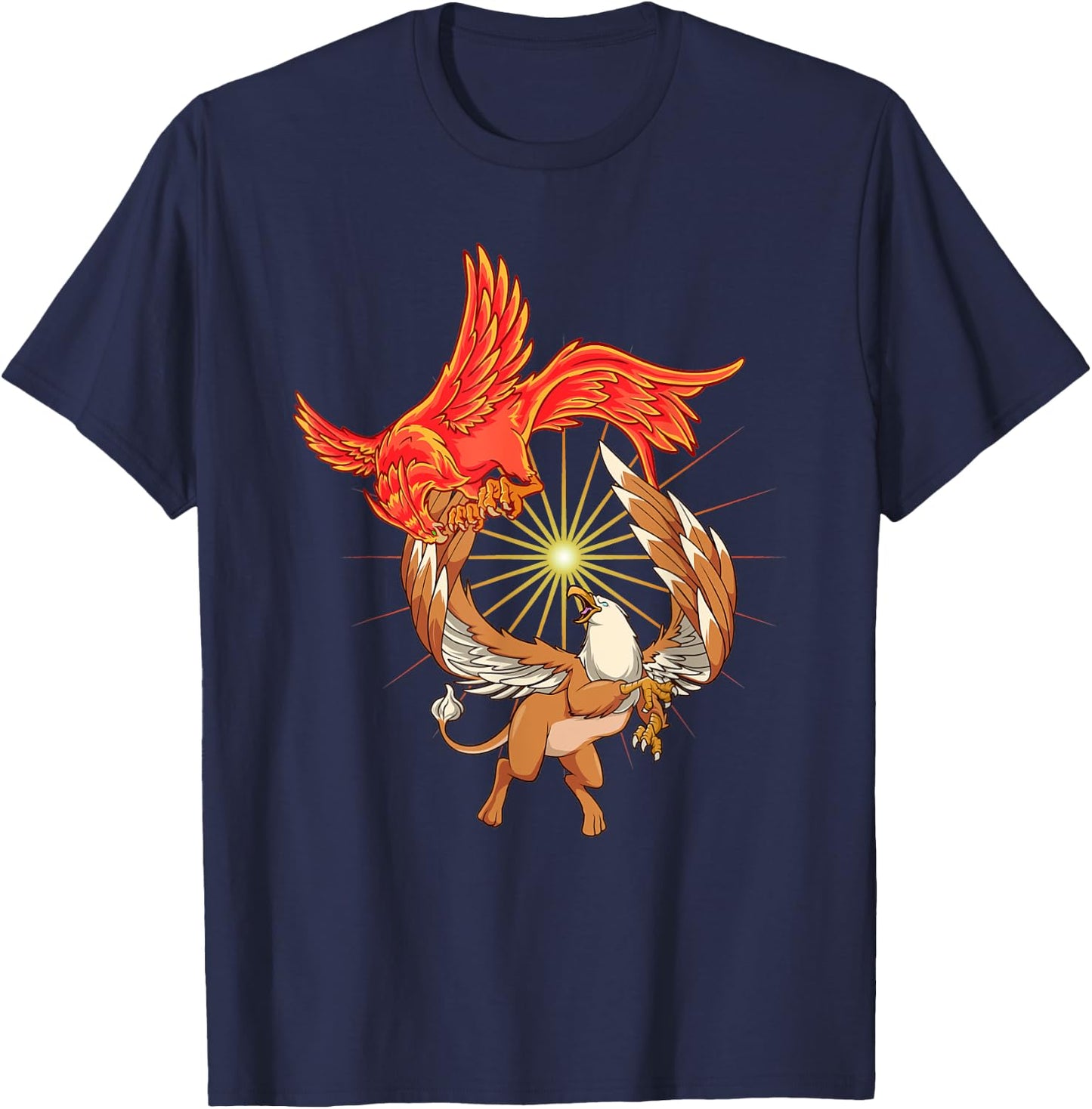 Animals of mythology - phoenix vs griffin T-Shirt - T-Shirt | Navy