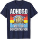 Retro Vintage ADHD&D Roll For Concentration Funny Gamer T-Shirt - T-Shirt | Navy