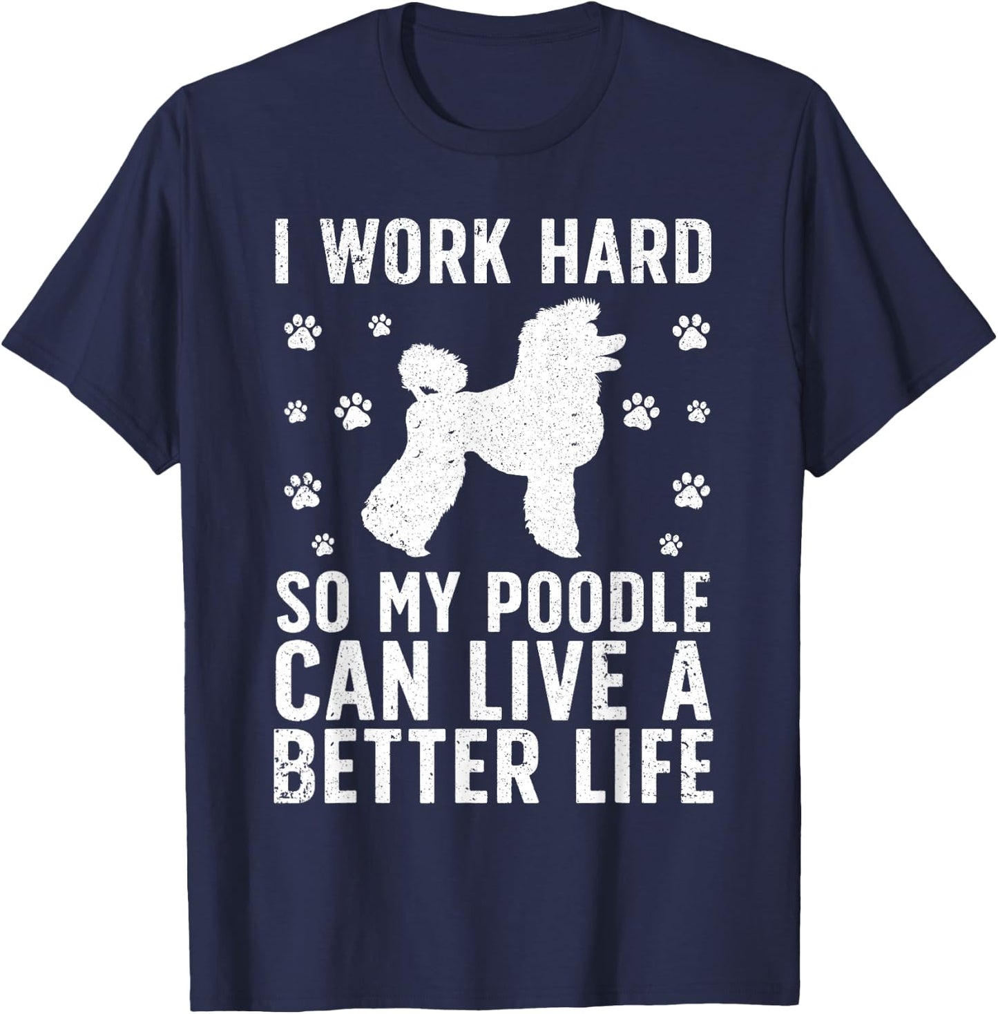 Funny Poodle Design Women Kids Standard Poodle Lover T-Shirt - T-Shirt | Navy