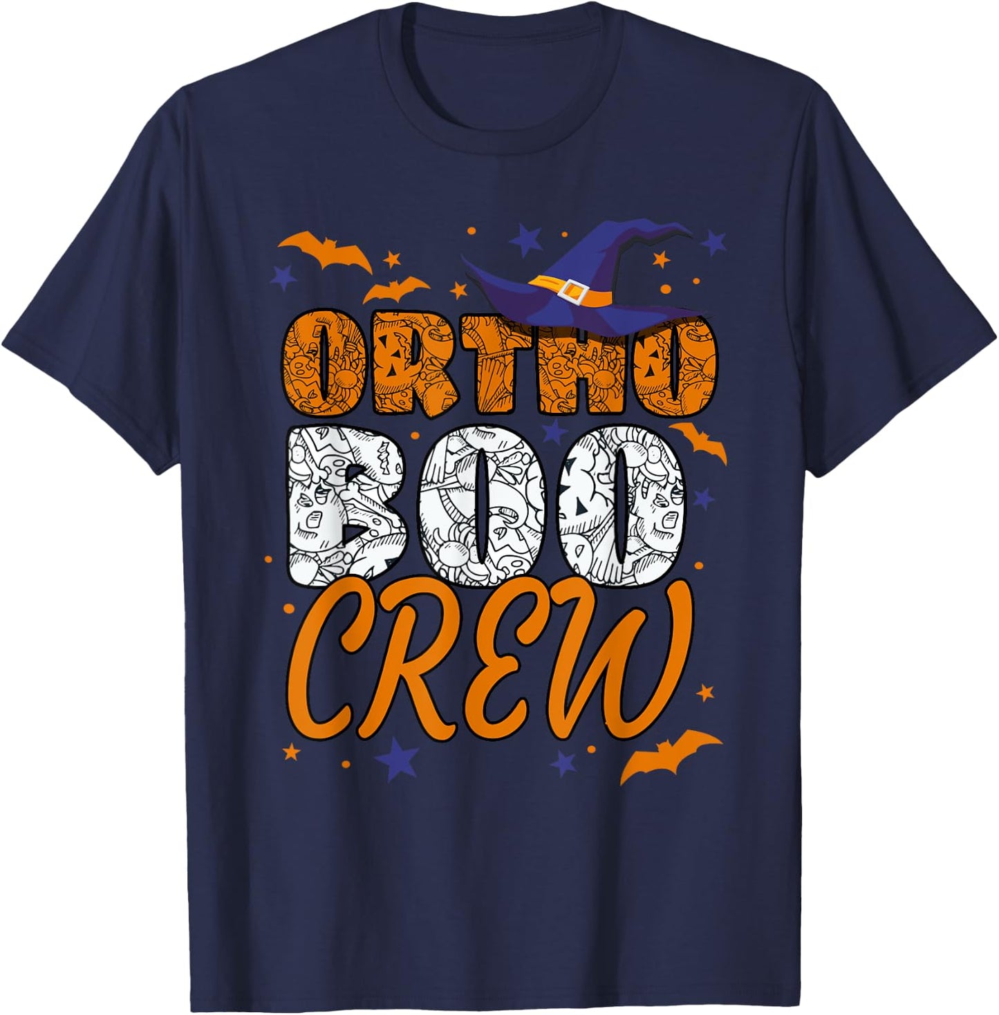Ortho Boo Crew Halloween Orthopedic Nurse Matching T-Shirt - T-Shirt | Navy