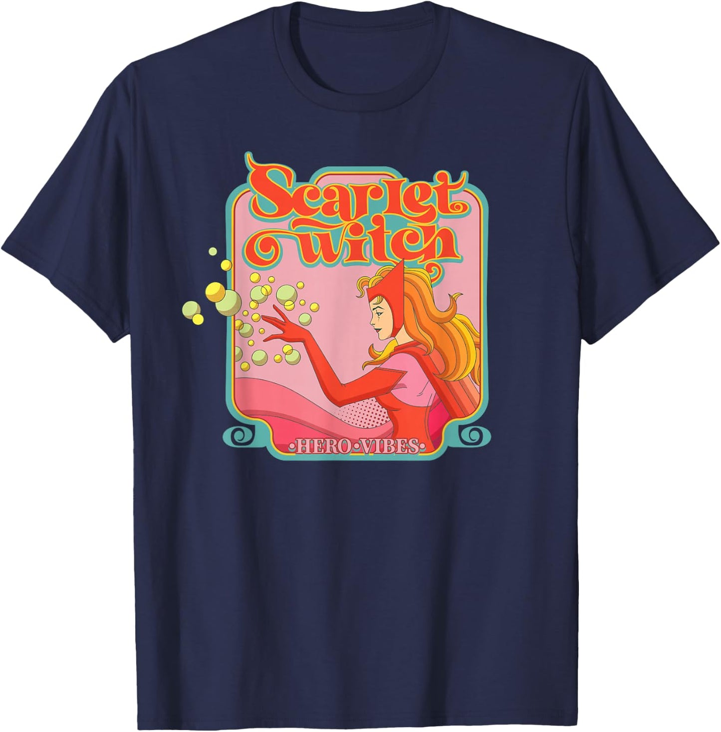 Marvel Avengers Scarlet Witch Wanda Hero Vibes Comic Retro T-Shirt - T-Shirt | Navy