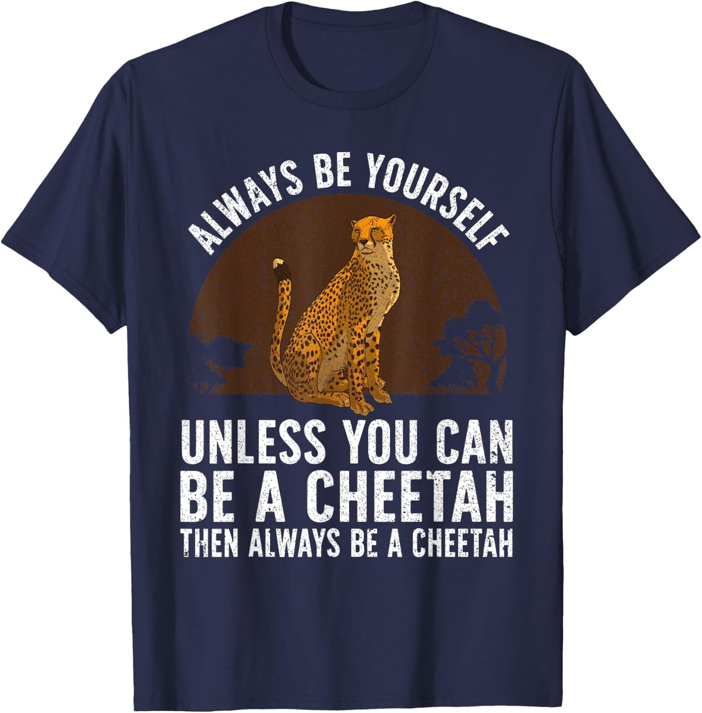 Funny Cheetah Design Women Boys Girls Cheetah Lover T-Shirt - T-Shirt | Navy