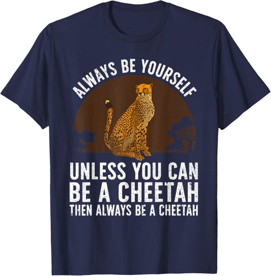 Funny Cheetah Design Women Boys Girls Cheetah Lover T-Shirt - T-Shirt | Navy