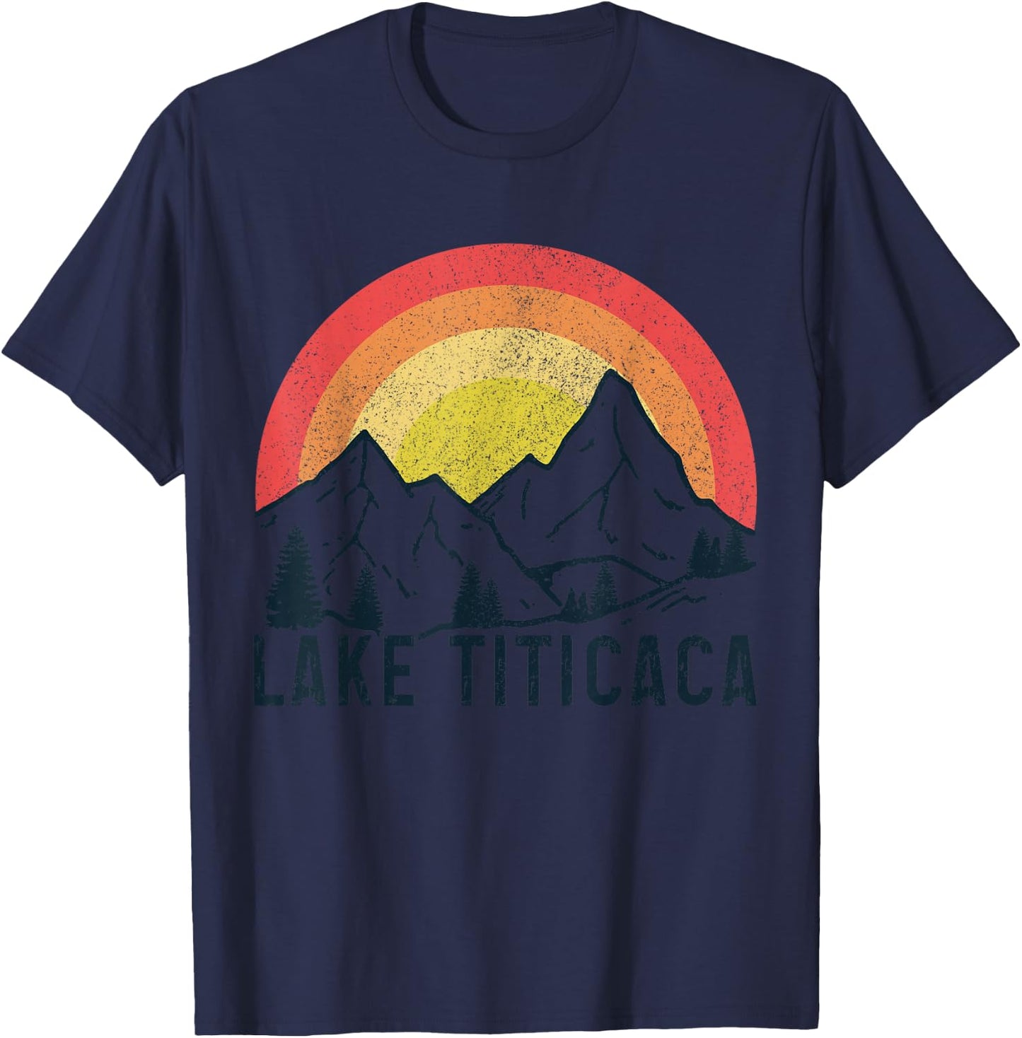 Titicaca Lake Bolivia Vintage Bolivian Souvenir T-Shirt - T-Shirt | Navy