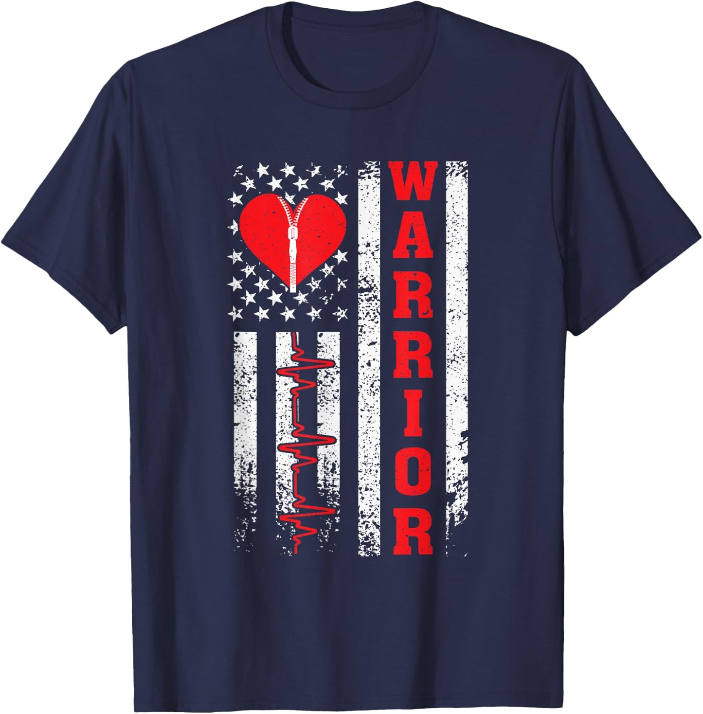 Open Heart Surgery Warrior Gift Heart Patients Survivor T-Shirt - T-Shirt | Navy