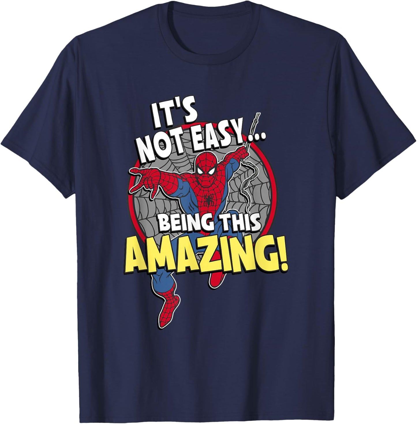 Marvel Comics Retro Classic Spider-Man! Being Amazing! T-Shirt - T-Shirt | Navy