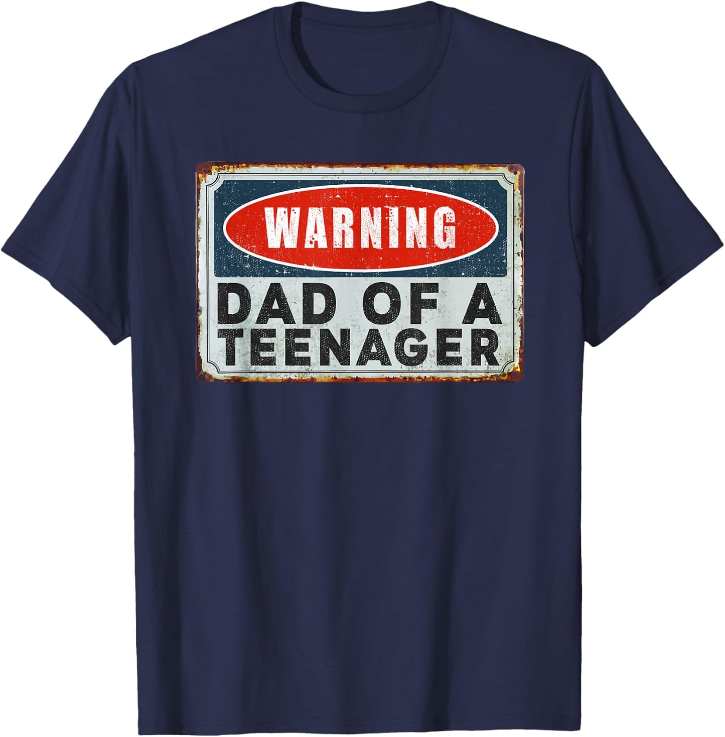 Warning Dad Of A Teenager Funny 13 Years Old Teenage Humor T-Shirt - T-Shirt | Navy