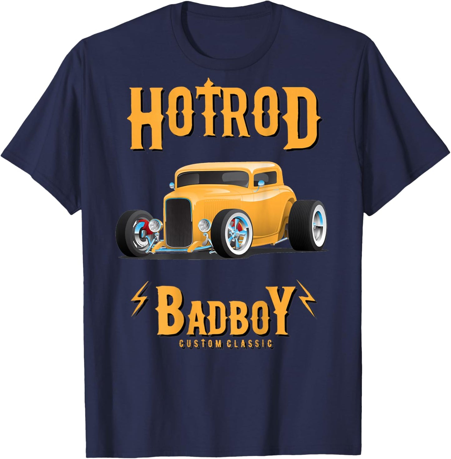 Muscle Car Mayhem Classic HotRod Mechanic (on back) T-Shirt - T-Shirt | Navy