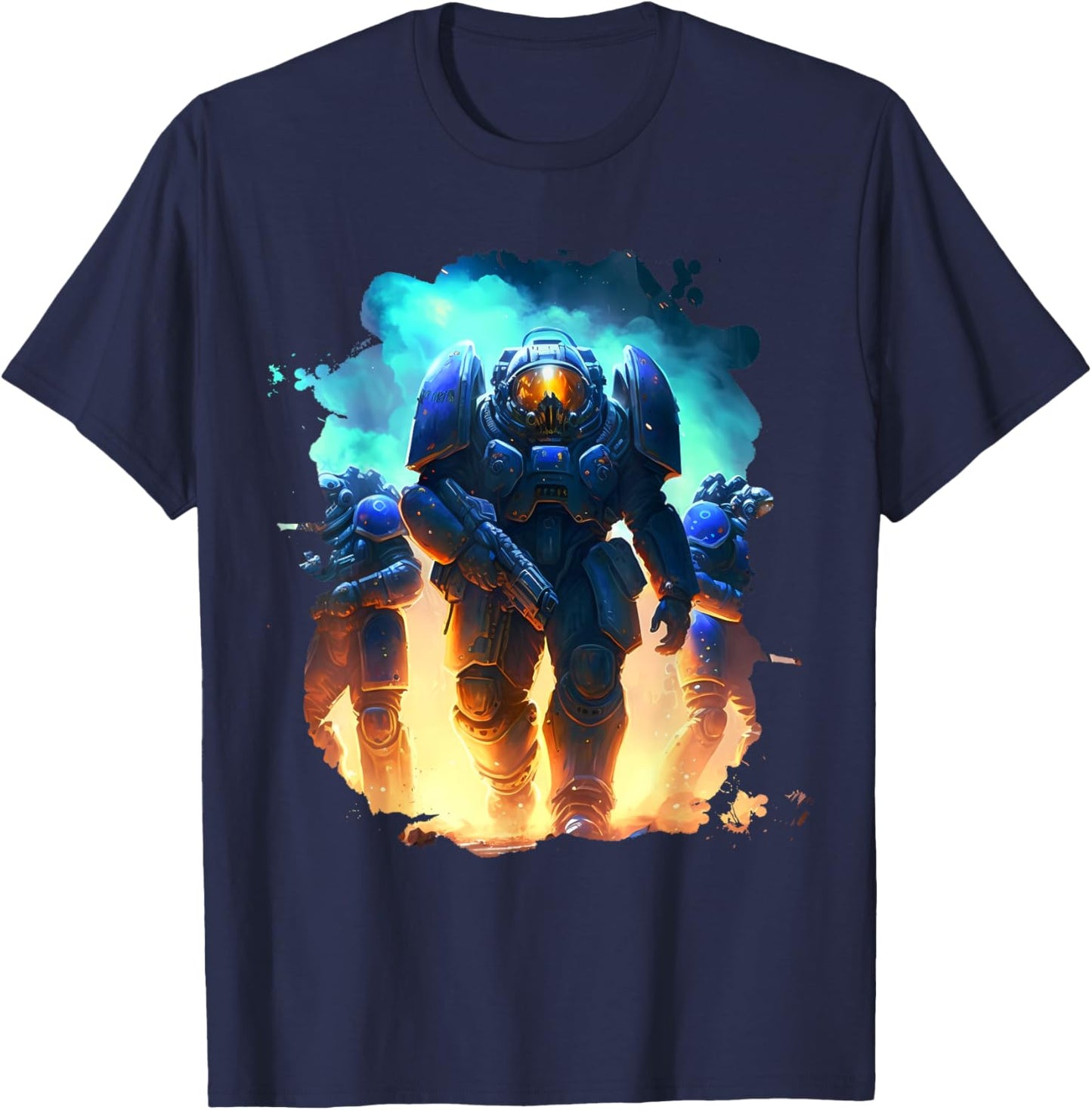 Heroes in Space The Amazing Space Marines T-Shirt - T-Shirt | Navy