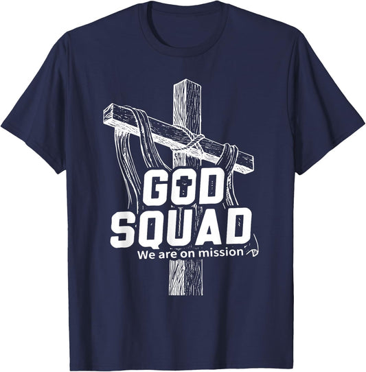 MABC God Squad White Text T-Shirt - T-Shirt | Navy