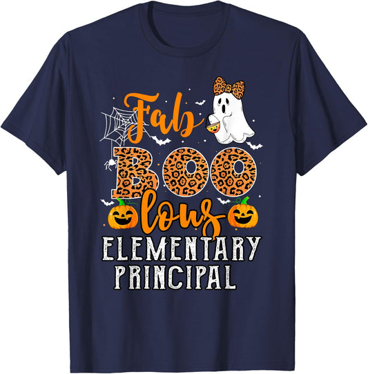Leopard Halloween Costume Faboolous Elementary Principal T-Shirt - T-Shirt | Navy