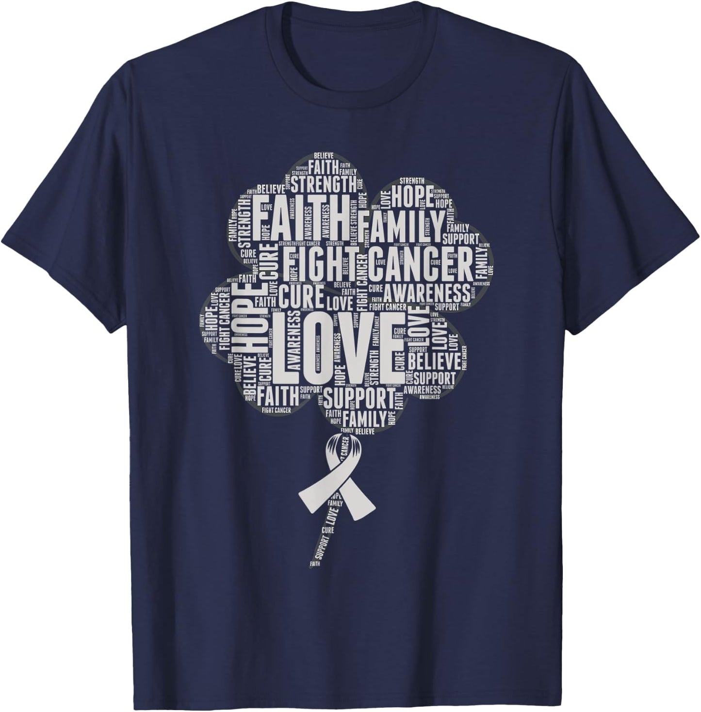 Lung Cancer Awareness Ribbon T-Shirt - T-Shirt | Navy
