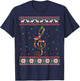 Music Note Christmas Ugly Sweater Musical Teacher Sing Women Kids T-Shirt - T-Shirt | Navy