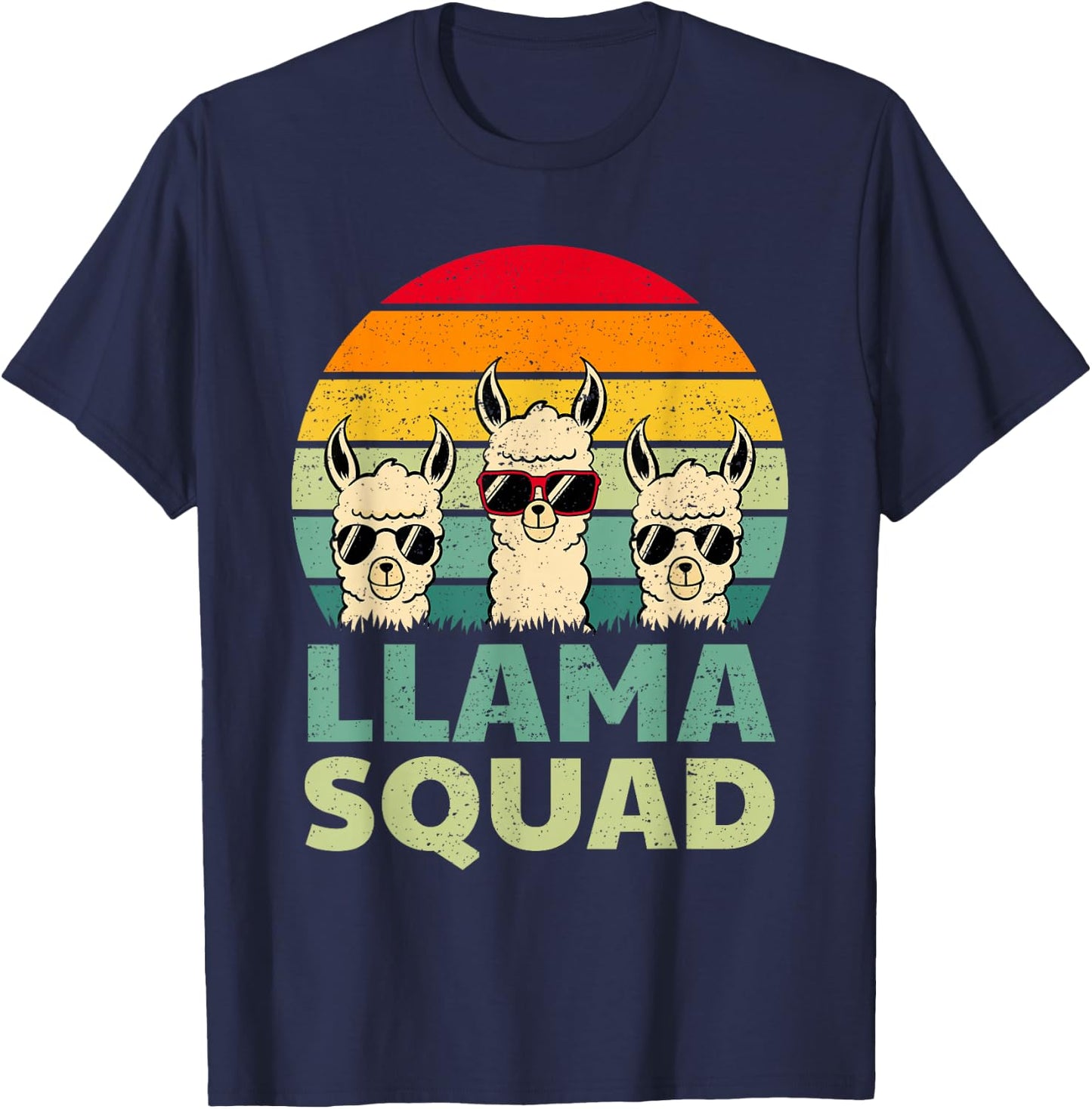 Funny Llama Design Women Llama Alpaca Farm Animal T-Shirt - T-Shirt | Navy