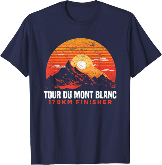 Tour Du Mont Blanc Finisher Chamonix France Hiking Souvenir T-Shirt - T-Shirt | Navy