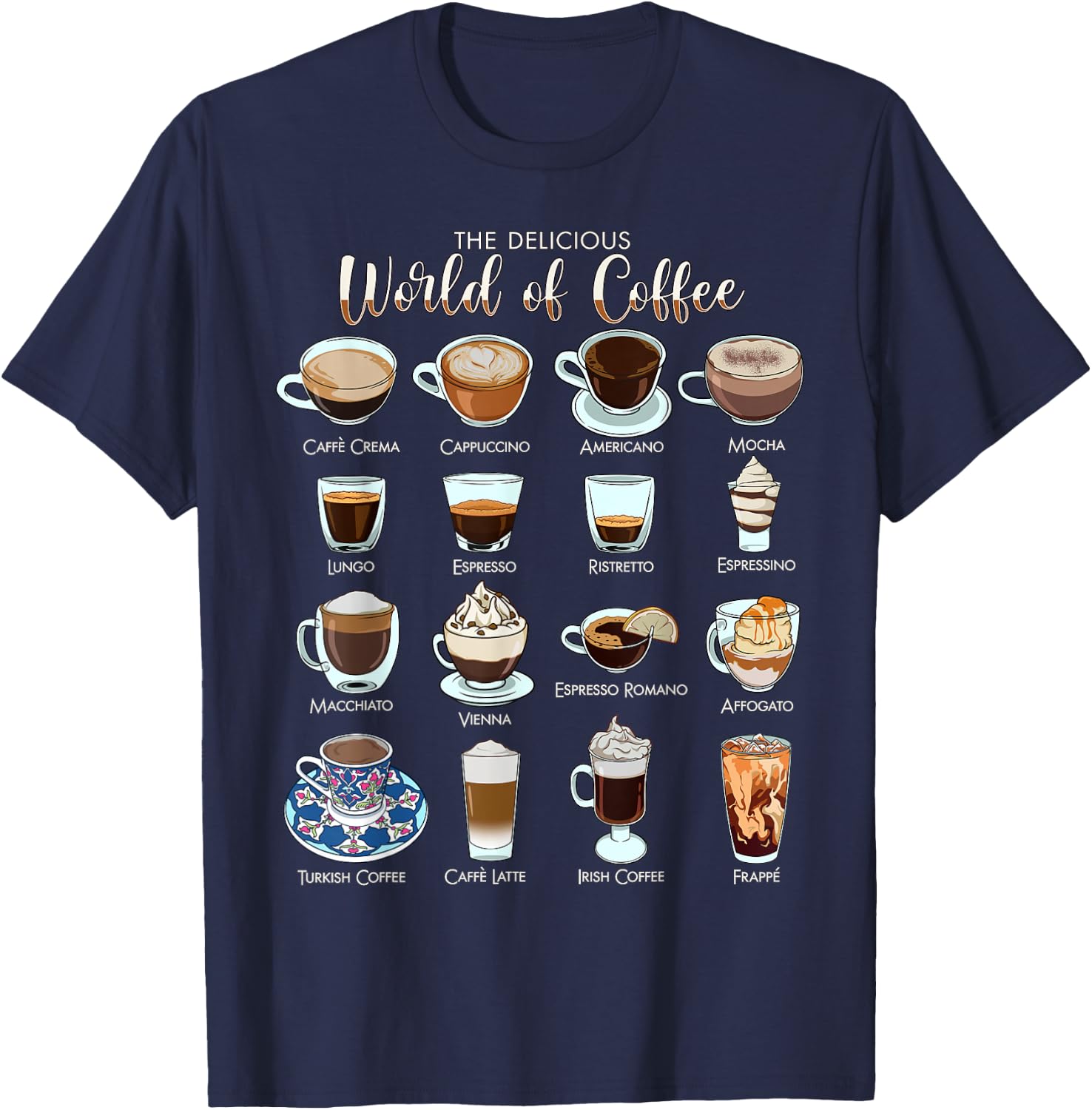 The delicious world of coffee T-Shirt - T-Shirt | Navy