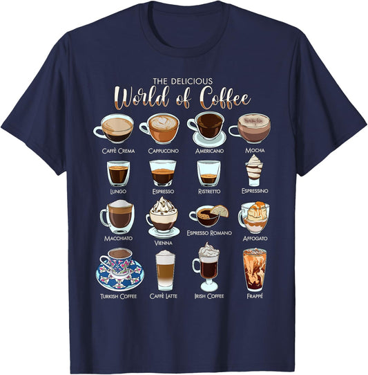 The delicious world of coffee T-Shirt - T-Shirt | Navy