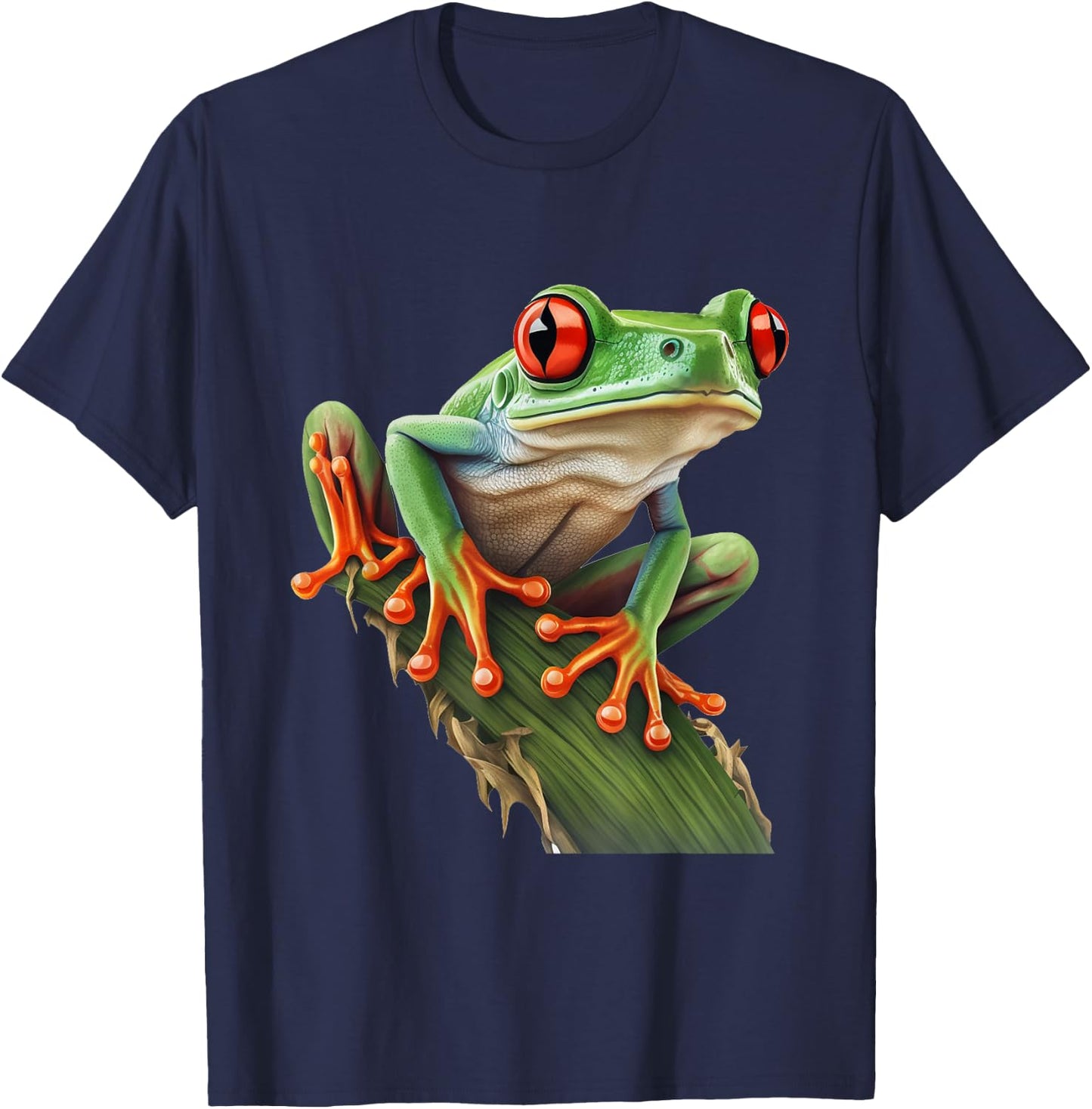 Red Eyed Tree Frog Rainforest Amphibian Leaping Frog T-Shirt - T-Shirt | Navy