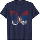 Serbian Flag Serbian Pride Serbian Roots Serbia Butterfly T-Shirt - T-Shirt | Navy