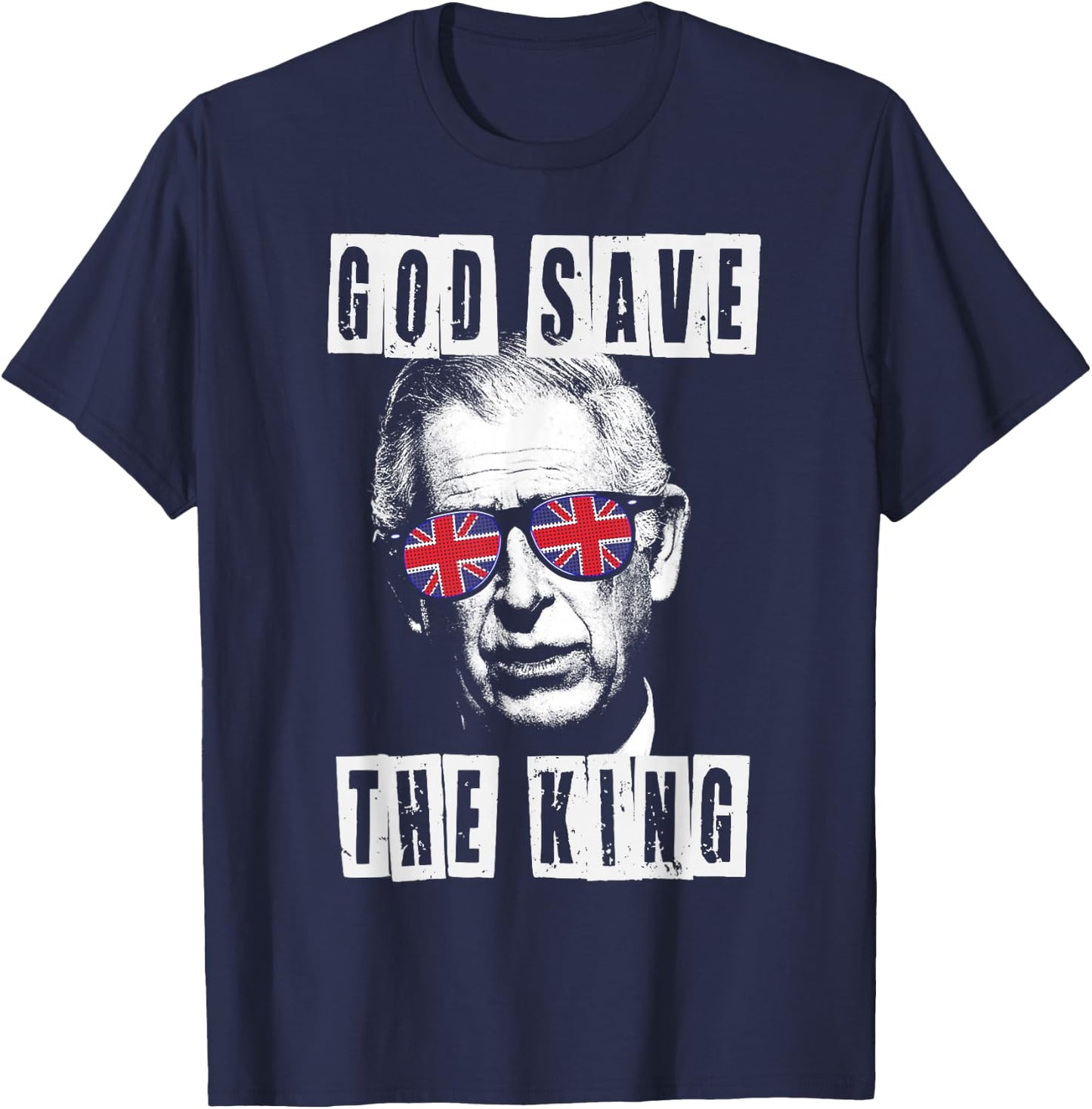 God Save The King. King's Coronation. Union Jack Charles T-Shirt - T-Shirt | Navy