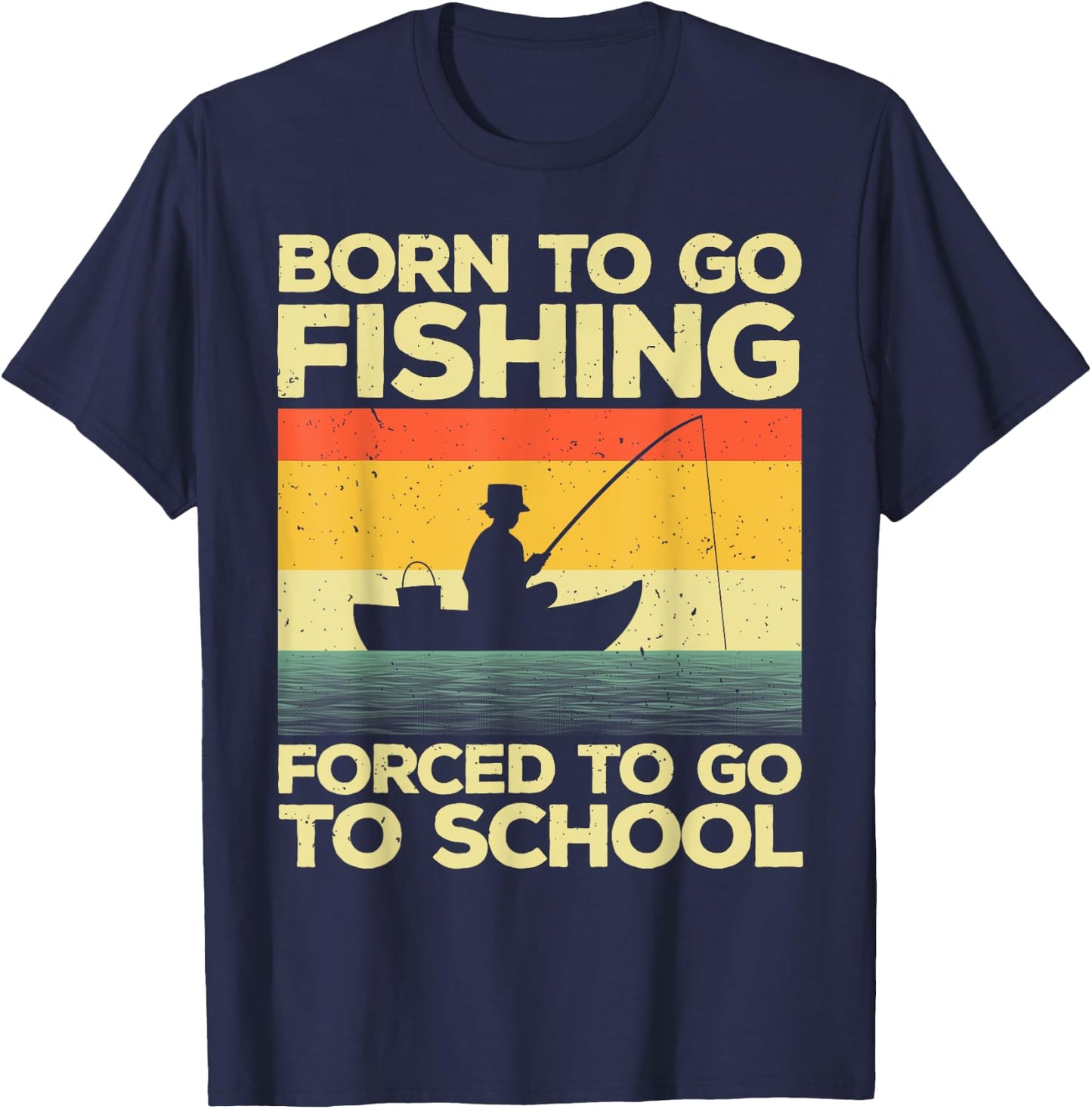 Unique Fishing Gift Fisherman Accessories & Stuff Adults Kids Black Cotton 65% Polyester 35% Short Sleeve Classic Fit Small T-Shirt - T-Shirt | Navy