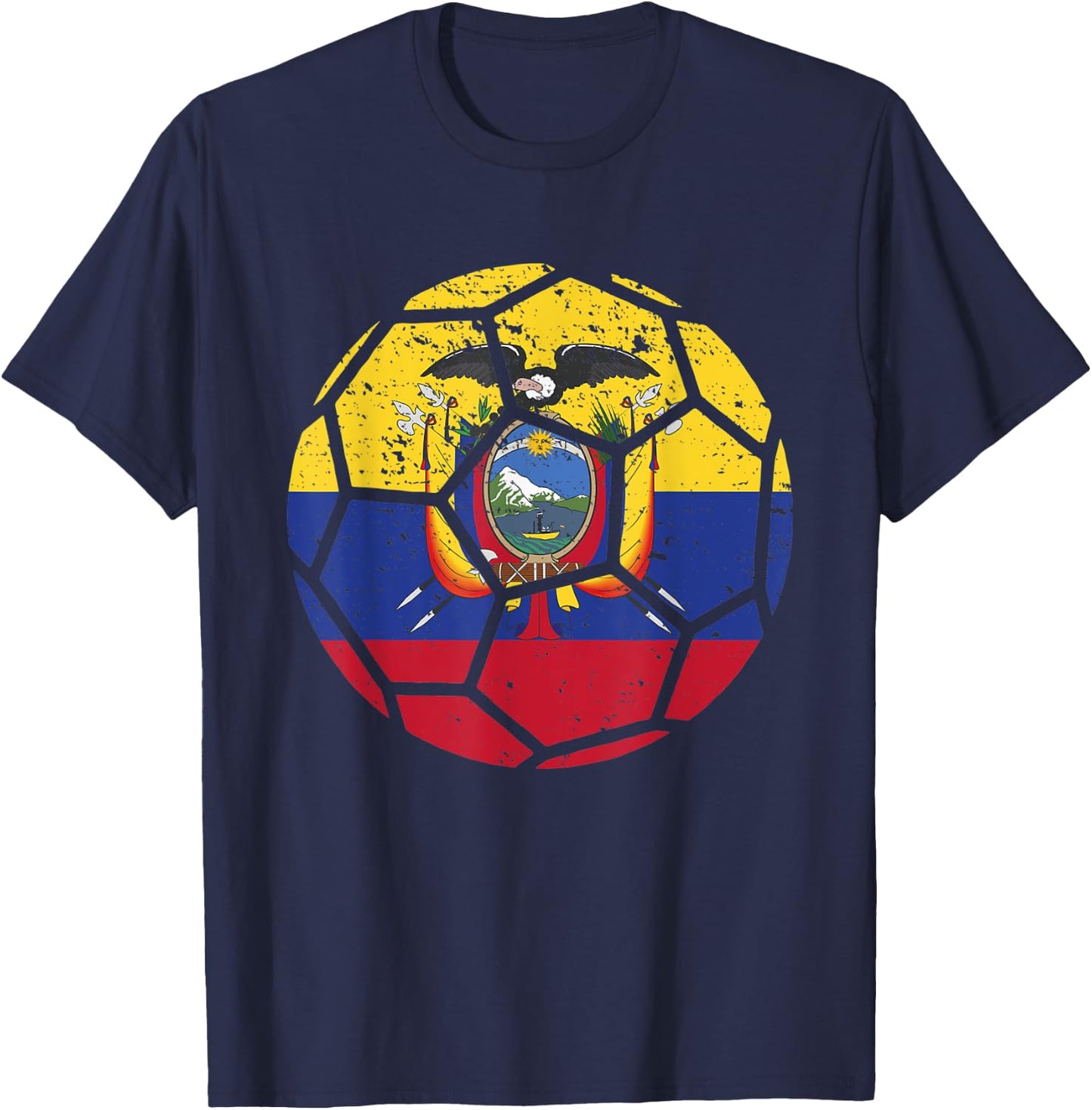 Ecuador Fans Ecuador Flag World Soccer Jersey Football T-Shirt - T-Shirt | Navy
