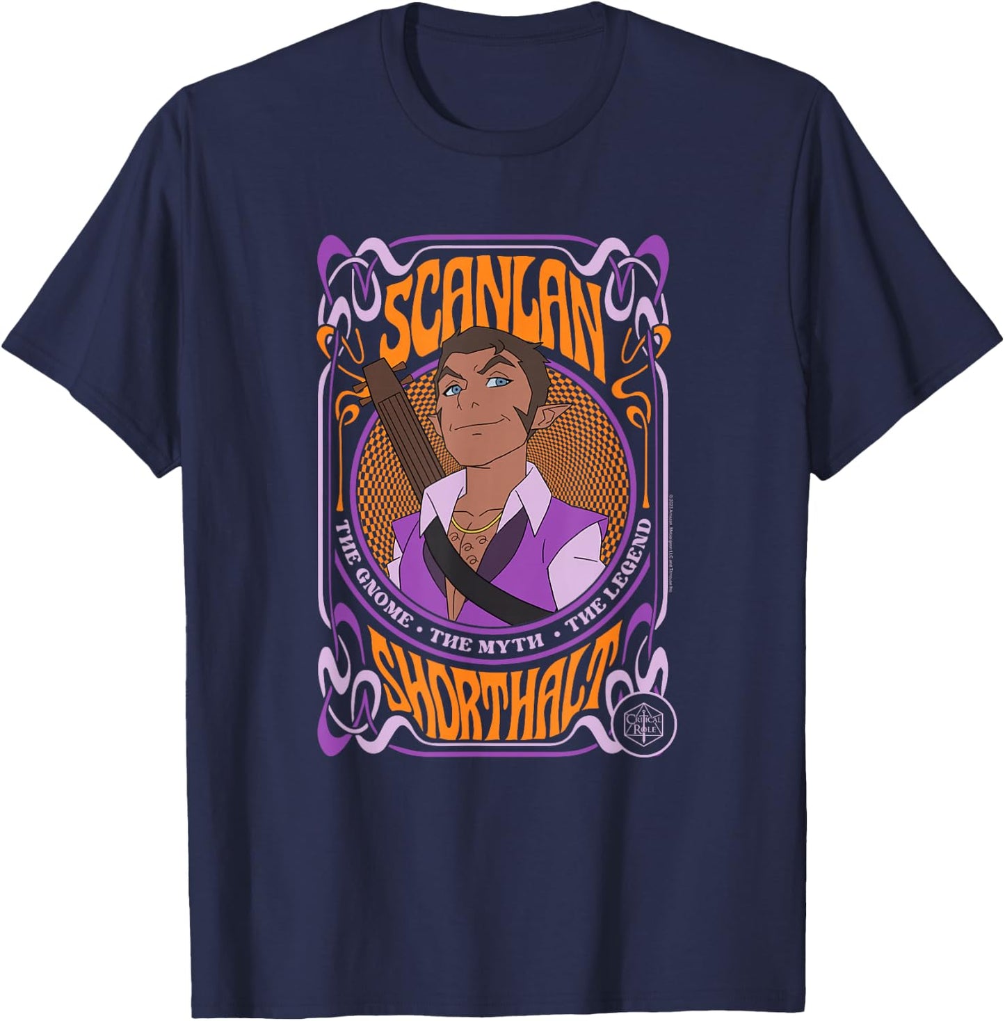 The Legend of Vox Machina Scanlan Psychedelic Frame T-Shirt - T-Shirt | Navy