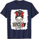 Hockey Auntie Messy Bun Aunt Game Day Matching Family T-Shirt - T-Shirt | Navy