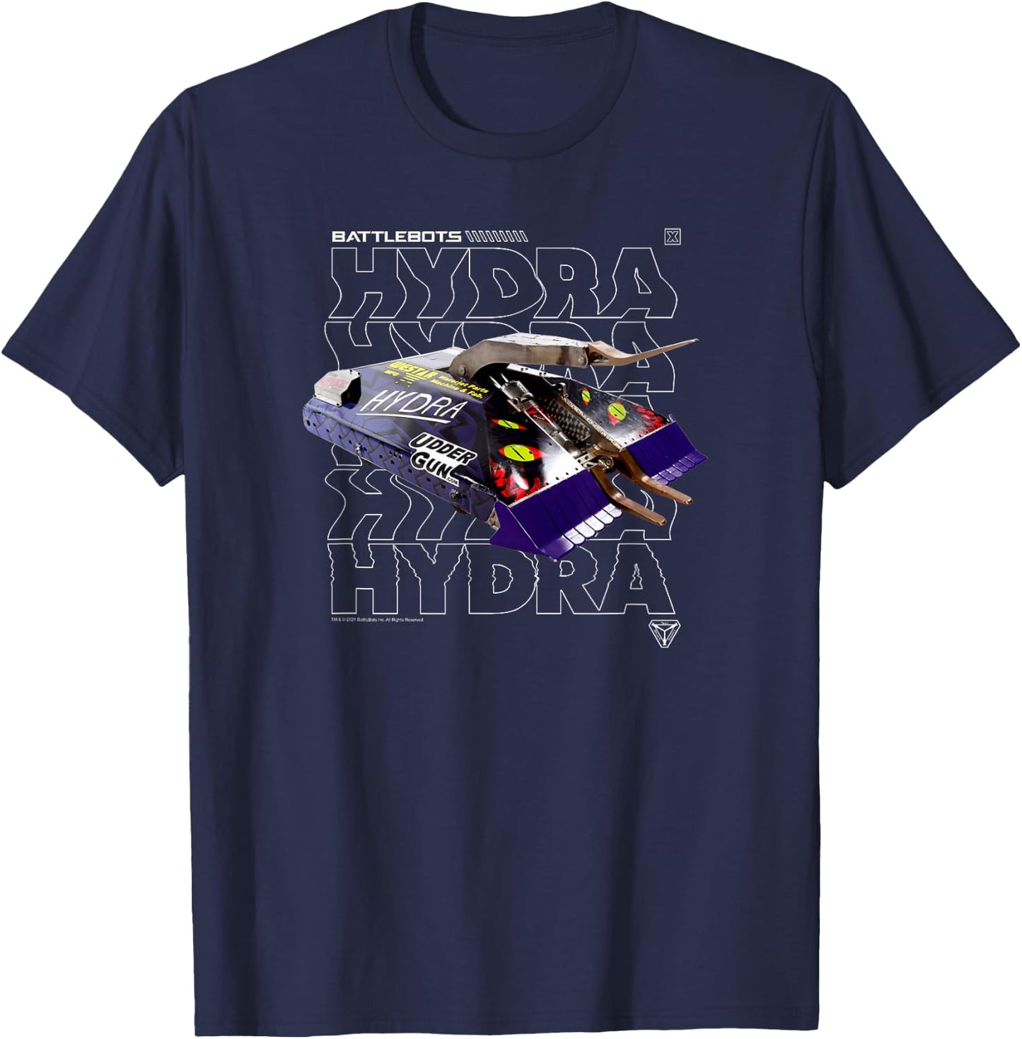 BattleBots Hydra BattleBot Logo Stack T-Shirt - T-Shirt | Navy