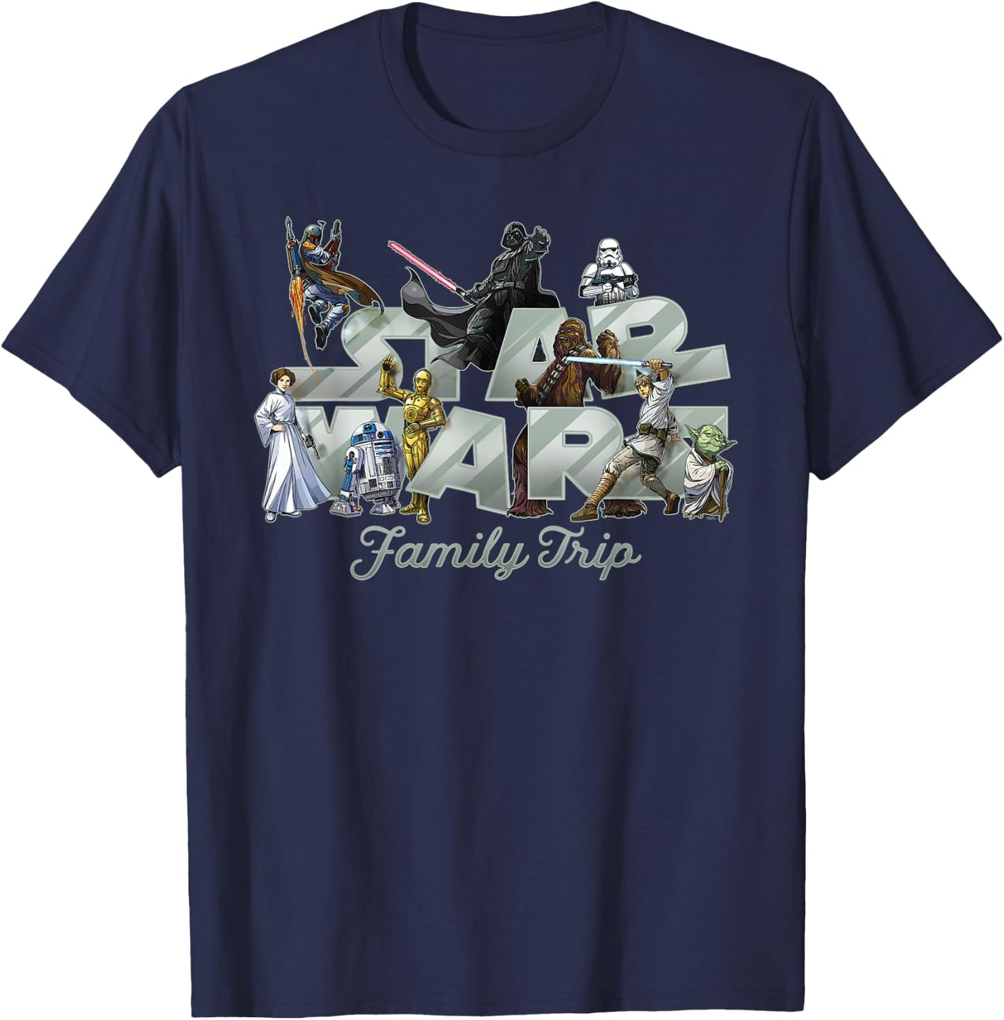 Star Wars Family Trip Original Trilogy Characters Vacation T-Shirt - T-Shirt | Navy