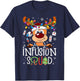Reindeer Christmas Infusion Nurse Squad Stethoscope Nurse T-Shirt - T-Shirt | Navy
