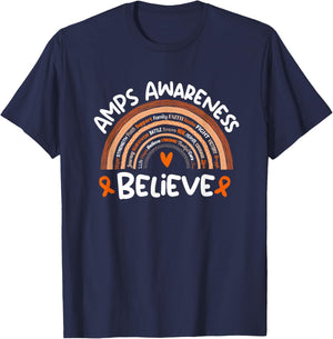 Amplified Musculoskeletal Pain Syndrome Awareness Stuff AMPS T-Shirt - T-Shirt | Navy
