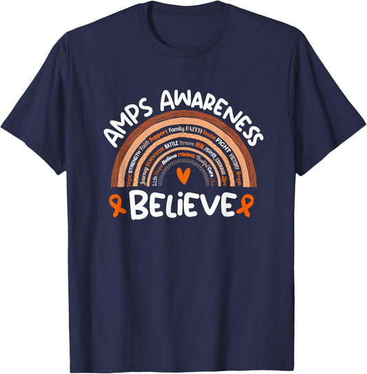 Amplified Musculoskeletal Pain Syndrome Awareness Stuff AMPS T-Shirt - T-Shirt | Navy