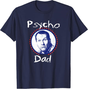 LFH Psycho Dad Funny - Men's Black Small Classic Mao Collar Letter Print T-Shirt - T-Shirt | Navy