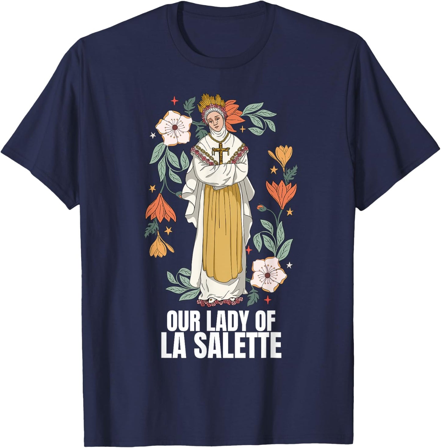 Our Lady Of La Salette Marian Catholic T-Shirt - T-Shirt | Navy