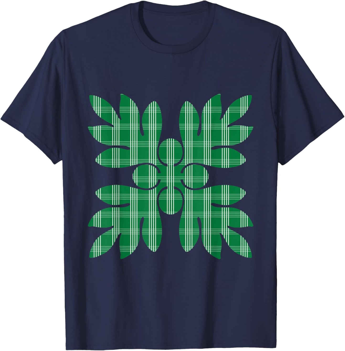 Green Palaka 'Ulu T-Shirt - T-Shirt | Navy