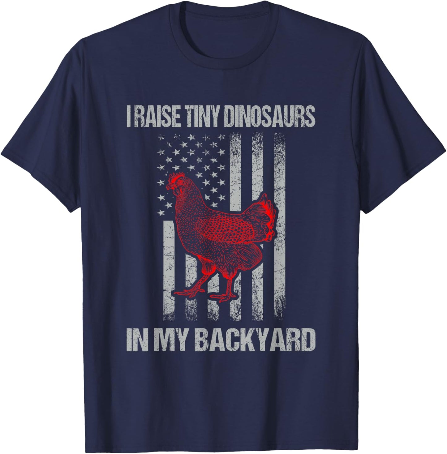 Retro Funny Future Backyard Chicken Farmer T-Shirt - T-Shirt | Navy