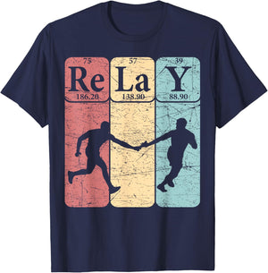 Relay Periodic Table Elements Relay Race Retro Running T-Shirt - T-Shirt | Navy