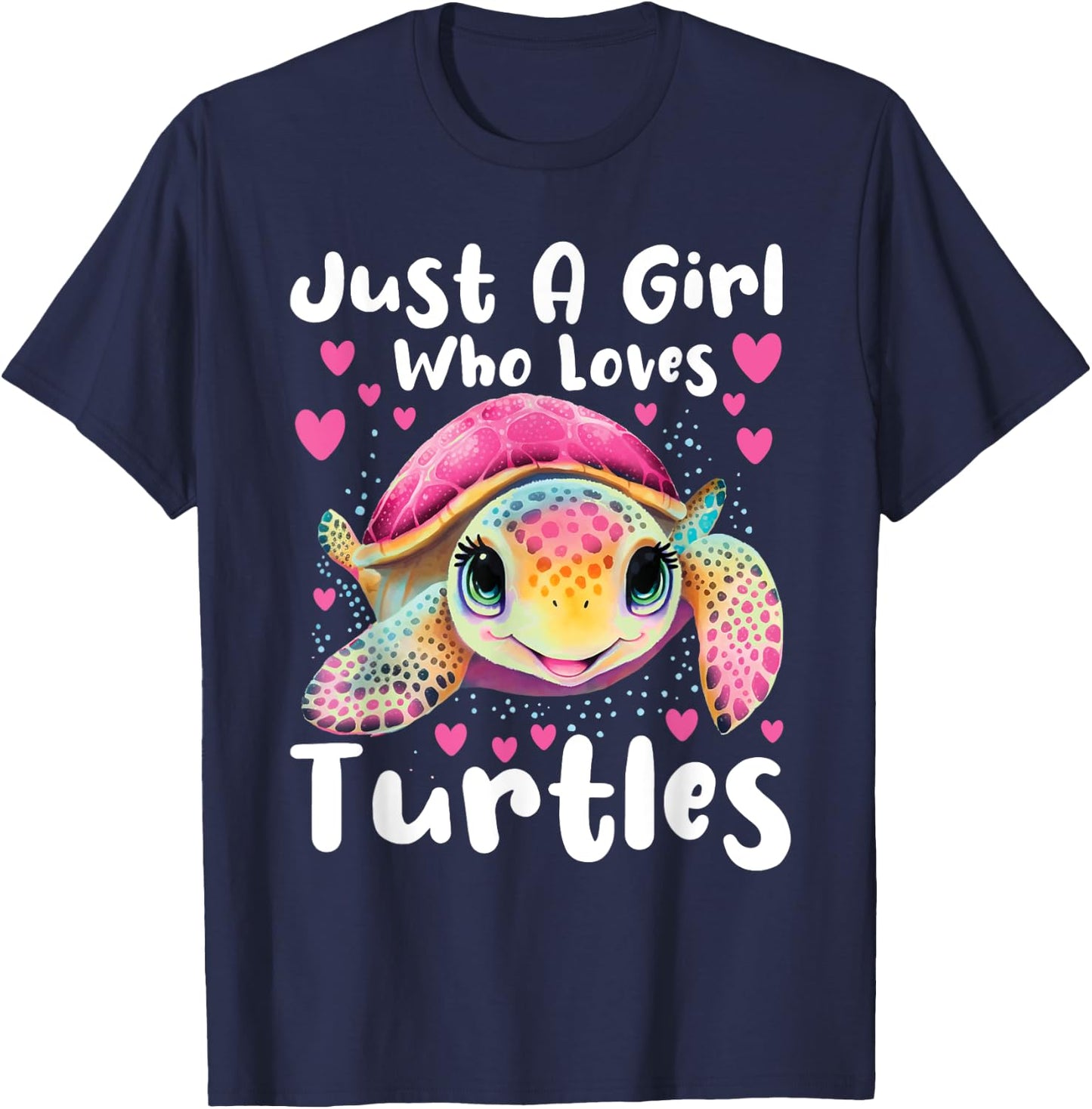 Just A Girl Who Loves Turtles - Sea Animal Reptile Lover T-Shirt - T-Shirt | Navy