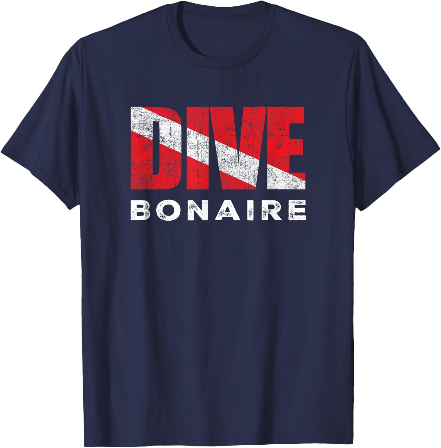 Retro Dive Bonaire Scuba Diver Vintage Dive Flag Diving T-Shirt - T-Shirt | Navy