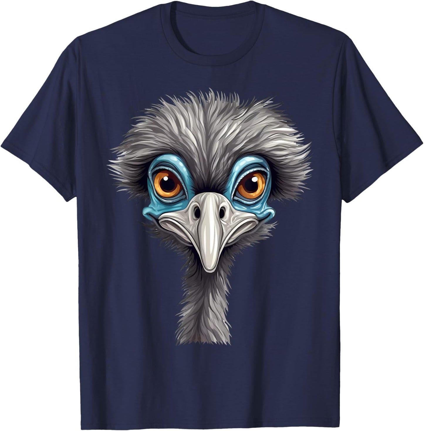 Funny Emu Lover Animal Face Ostrich T-Shirt - T-Shirt | Navy